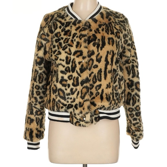 BB Dakota Animal Print Teddy Jacket NWOT - Picture 1 of 4